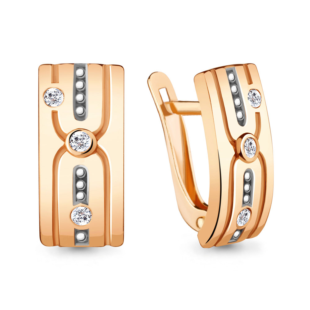 

Серьги из серебра с фианитом Aquamarine 48366А_925_з, 48366А_925_з