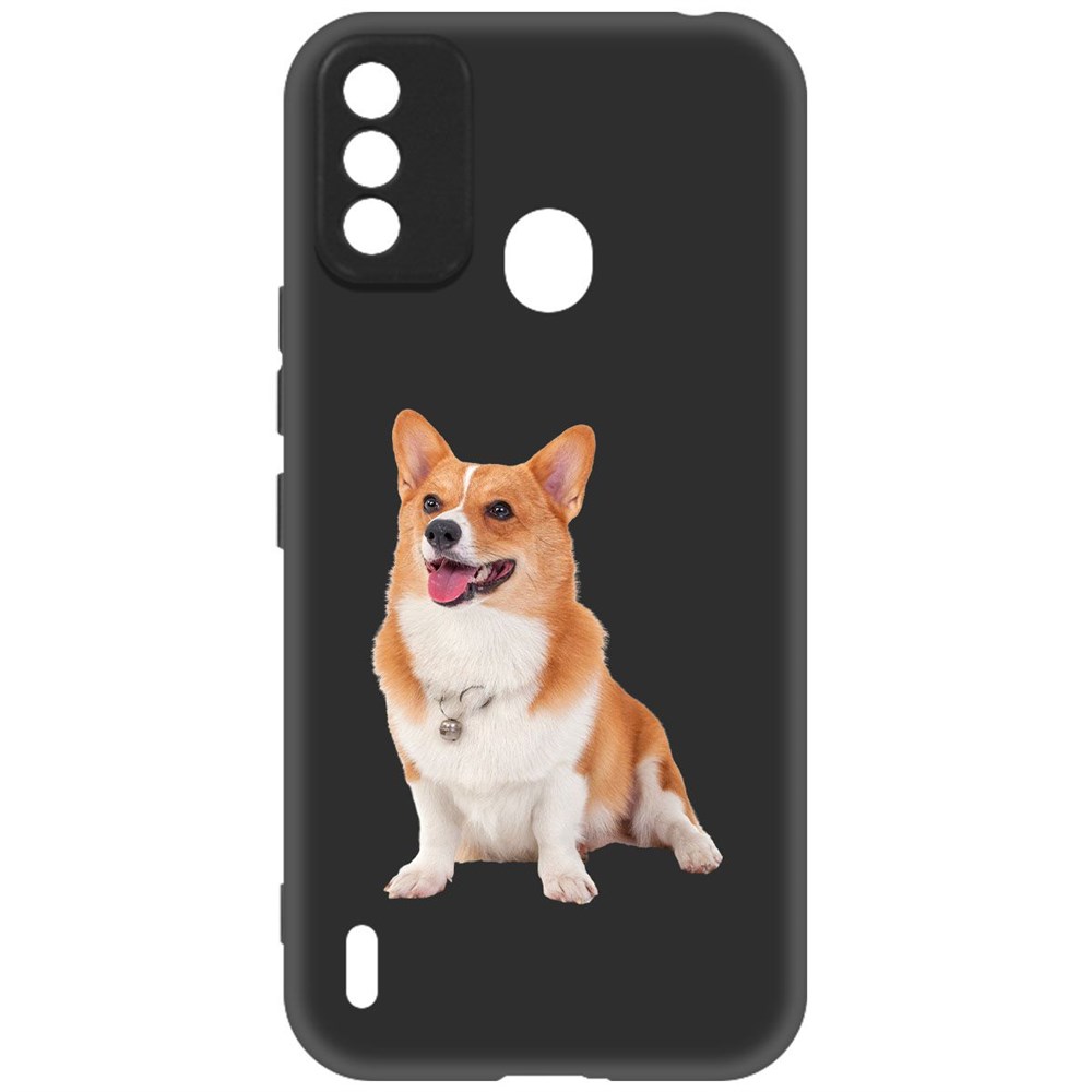 фото Чехол-накладка krutoff soft case корги для itel a48 черный