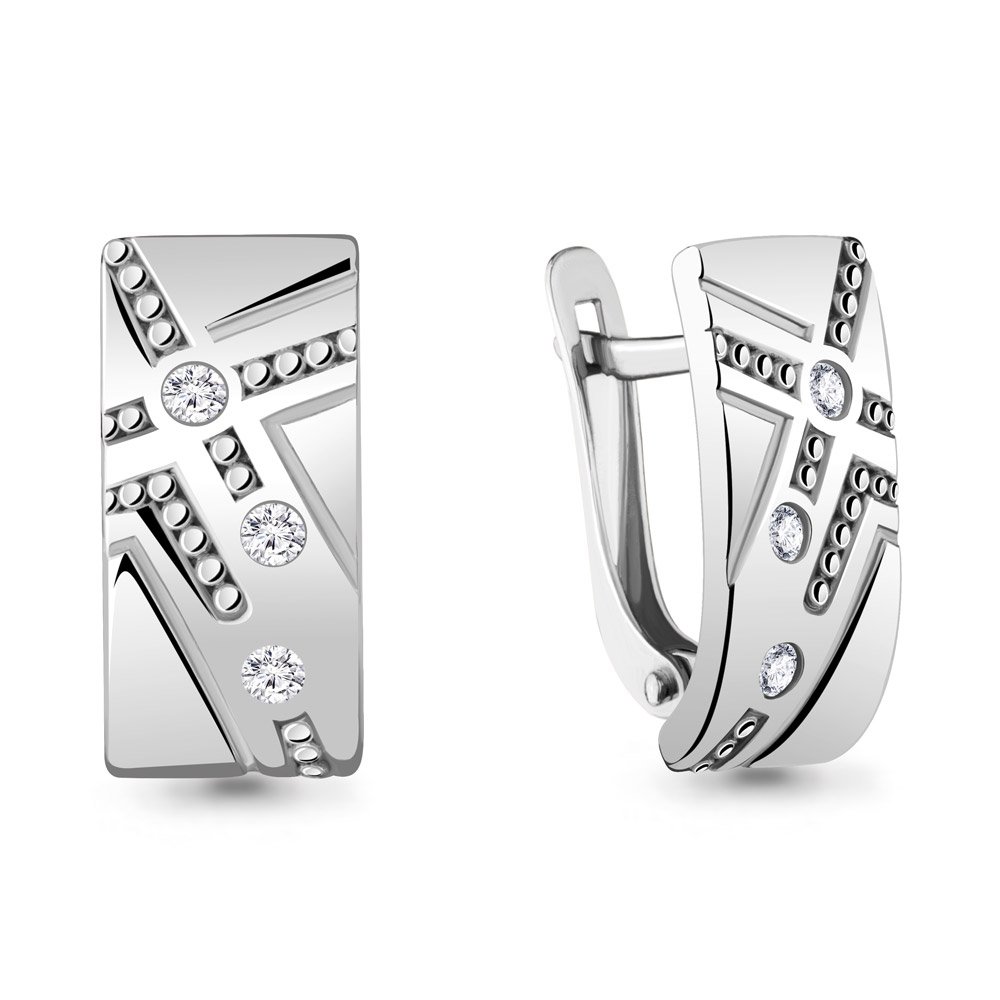 

Серьги из серебра с фианитом Aquamarine 48367А_925_р, 48367А_925_р