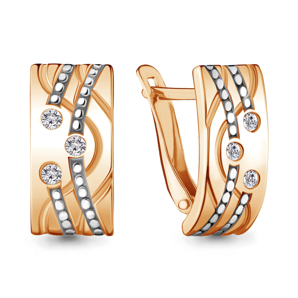 

Серьги из серебра с фианитом Aquamarine 48368А_925_з, 48368А_925_з