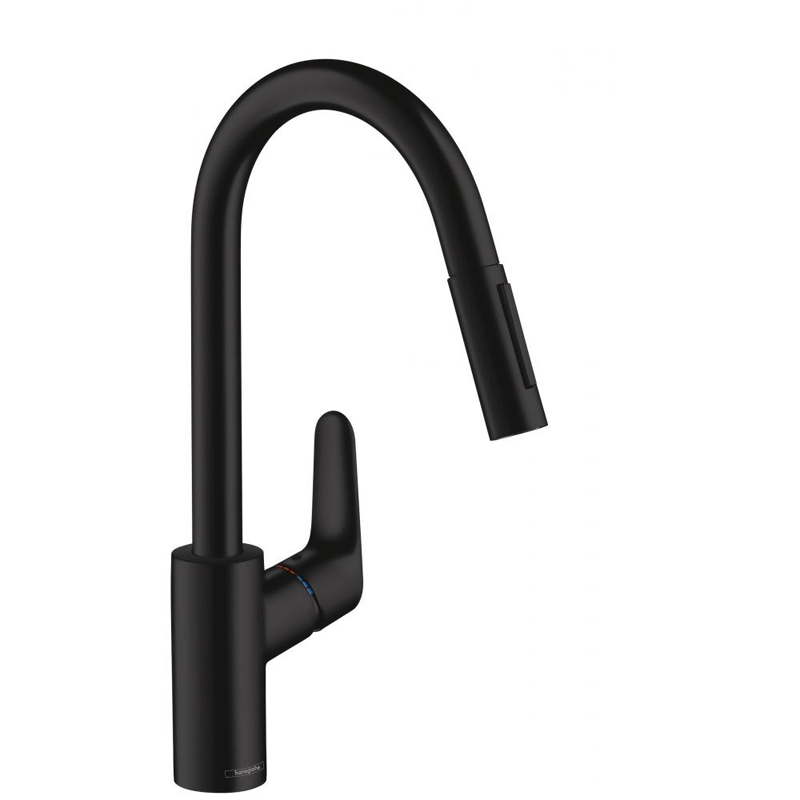 

Hansgrohe 31815670 HG Focus смеситель для кухни, вытяжной излив, Черный