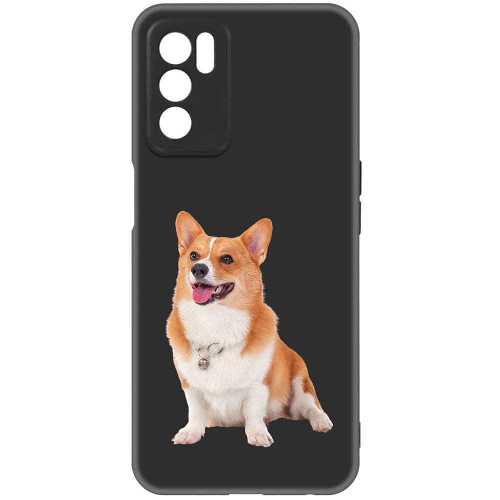 

Чехол-накладка Krutoff Soft Case Корги для OPPO A16 черный
