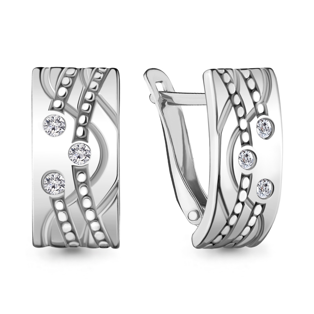 

Серьги из серебра с фианитом Aquamarine 48368А_925_р, 48368А_925_р