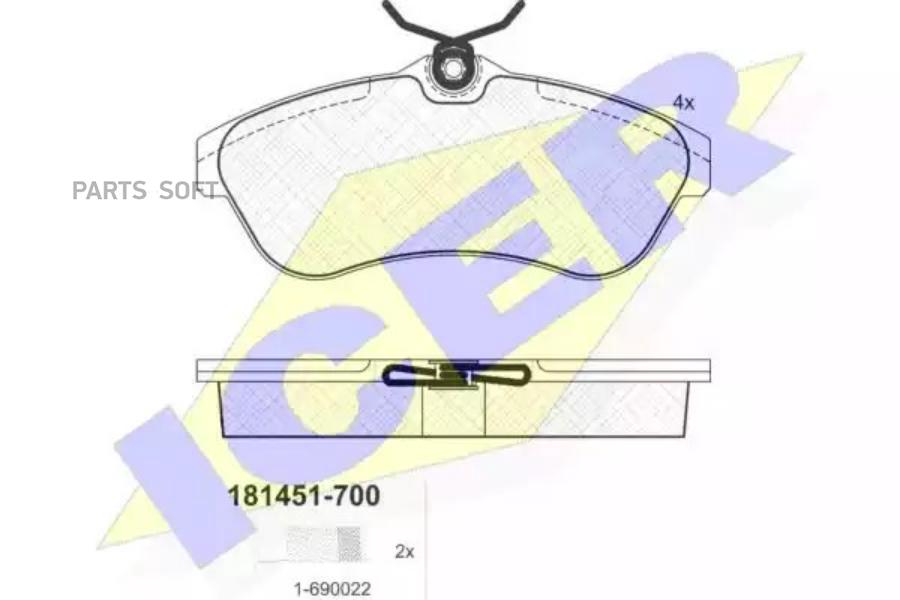 

Колодки Передние Citroen C3 Icer 181451-700 Icer арт. 181451-700