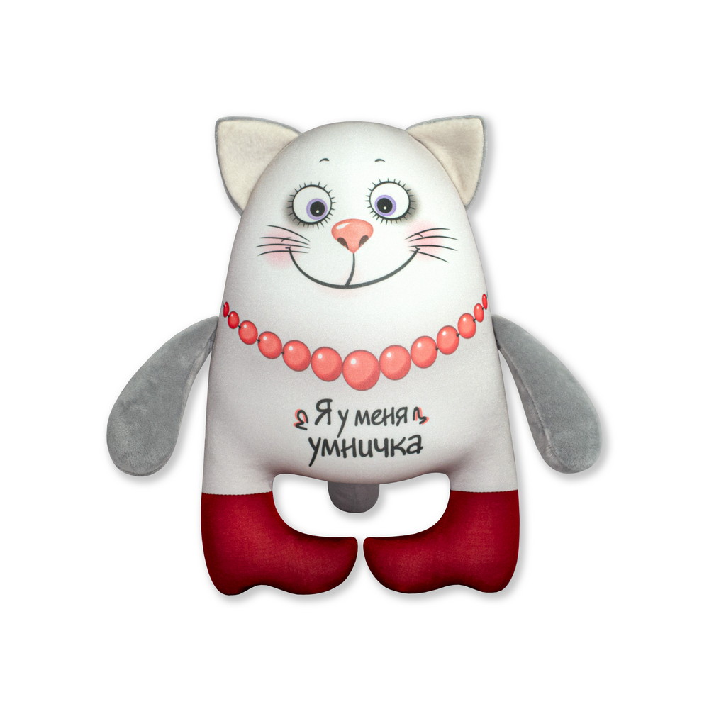 Мягкая игрушка-антистресс Штучки, к которым тянутся ручки Кошка Модница, серая игрушка kuchenland кот 18 см бежево серая