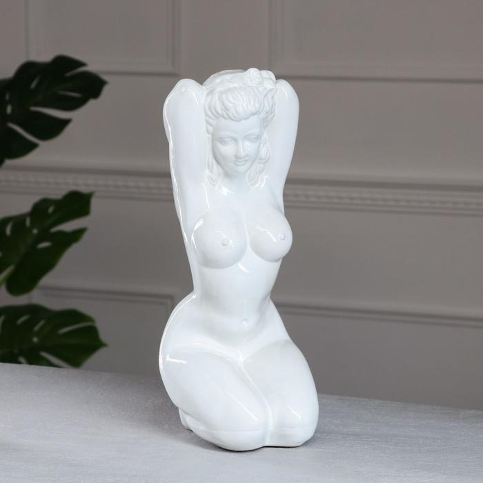 фото Статуэтка "дама", белая, керамика, 38 см керамика ручной работы
