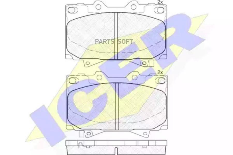 

Колодки Передние Toyota Lc100 98->/Lexus Lx470 98-08 Icer 181723 Icer арт. 181723