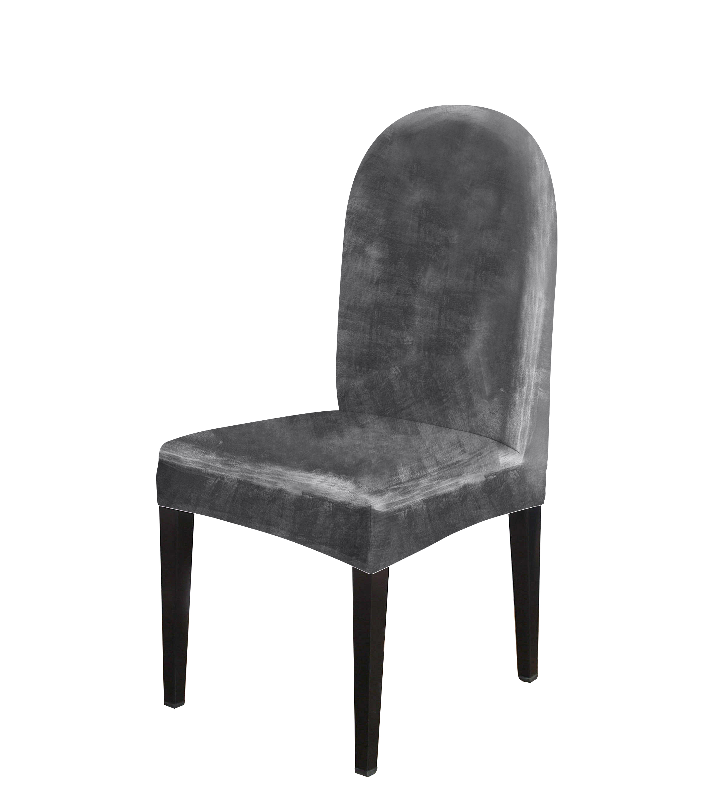 Чехол на стул с круглой спинкой Виктория хоум декор Бруклин серый