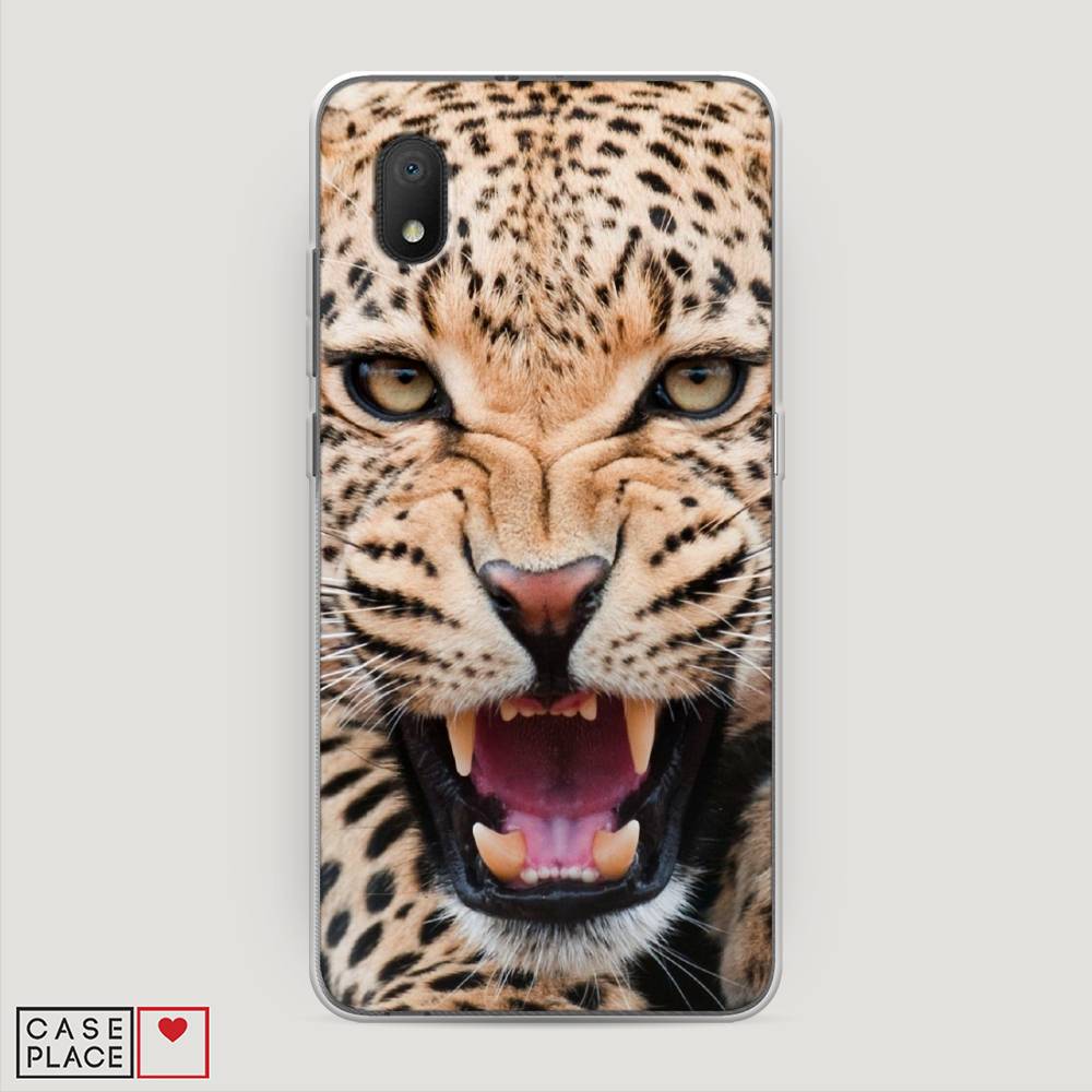 

Чехол на Alcatel 1A (2020) "Леопард 3d", Бежевый;черный, 171050-6