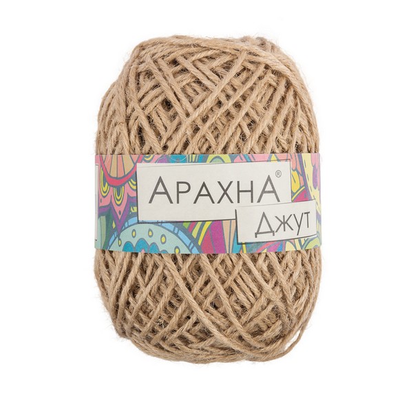 фото Пряжа arachna jute, 100% джут, jute-№003 светло-бежевый, 5 шт., 100 г, 90 м