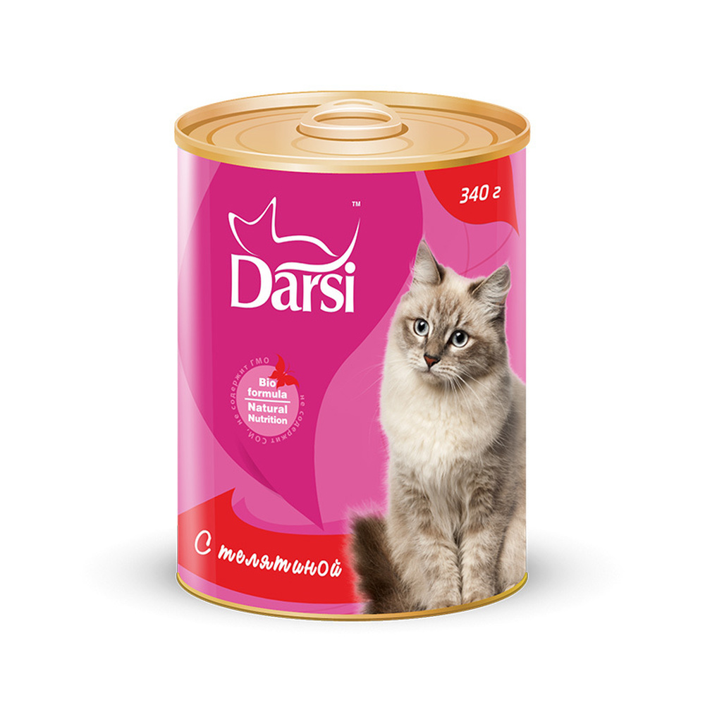 Консервы для кошек Darsi Adult, телятина, паштет, 340г