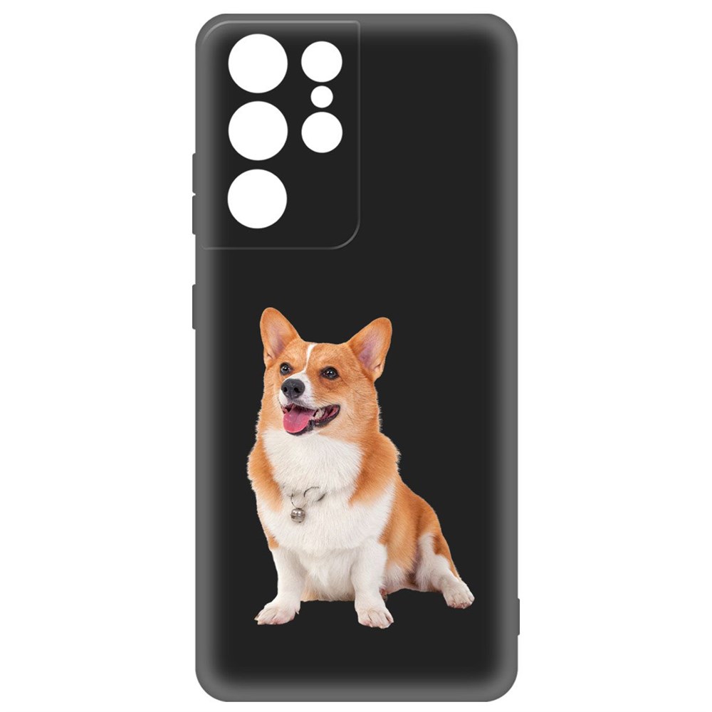 

Чехол-накладка Krutoff Soft Case Корги для Samsung Galaxy S21 Ultra (G998) черный