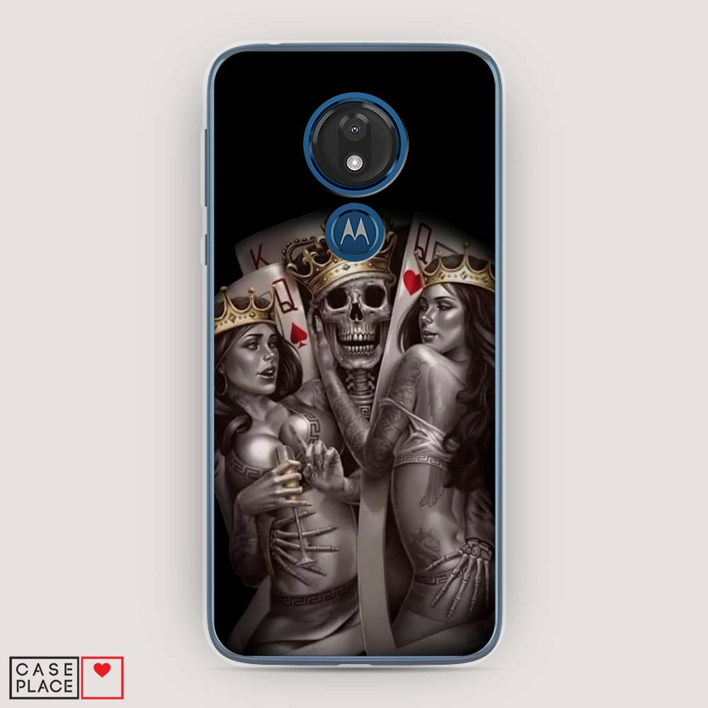

Чехол на Motorola Moto G7 "Карты король и королевы", Серый;желтый, 241150-6