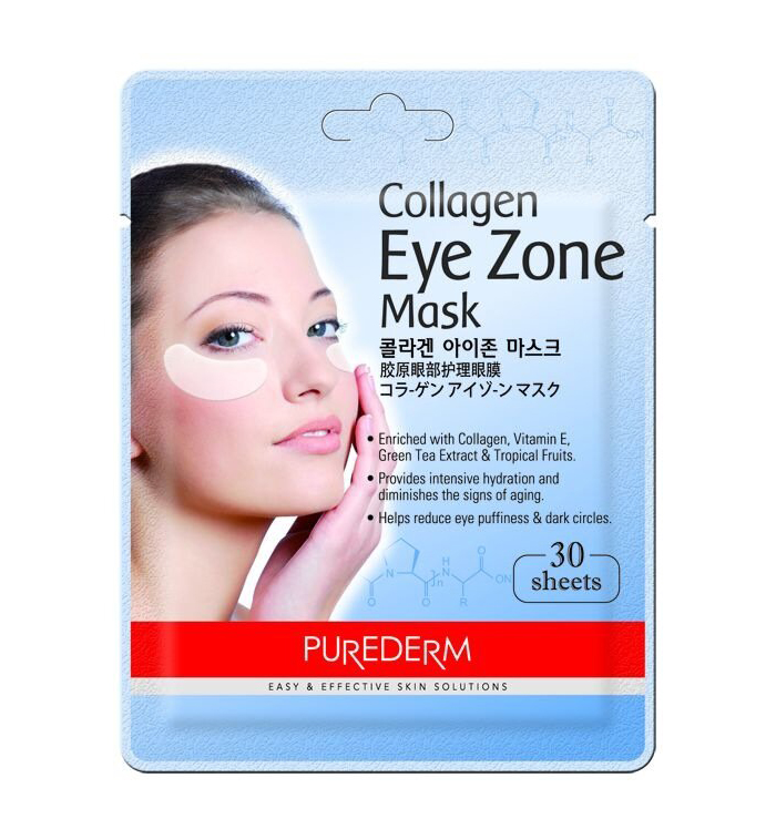 Патчи для глаз PUREDERM Collagen Eye Zone Mask с коллагеном, 30 шт патчи для глаз collagen коллагеновые 60шт
