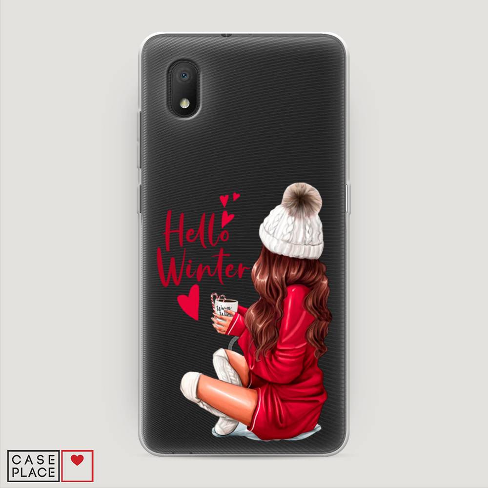 

Чехол на Alcatel 1A (2020) "Hello winter", Красный;белый;коричневый, 171050-5