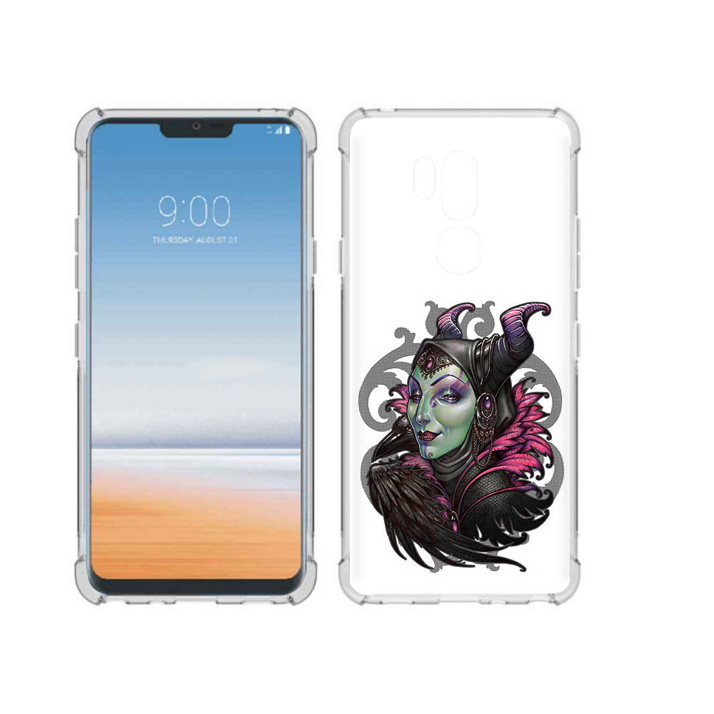 

Чехол MyPads Tocco для LG G7 ThinQ зеленая девушка с вороном, Прозрачный, Tocco