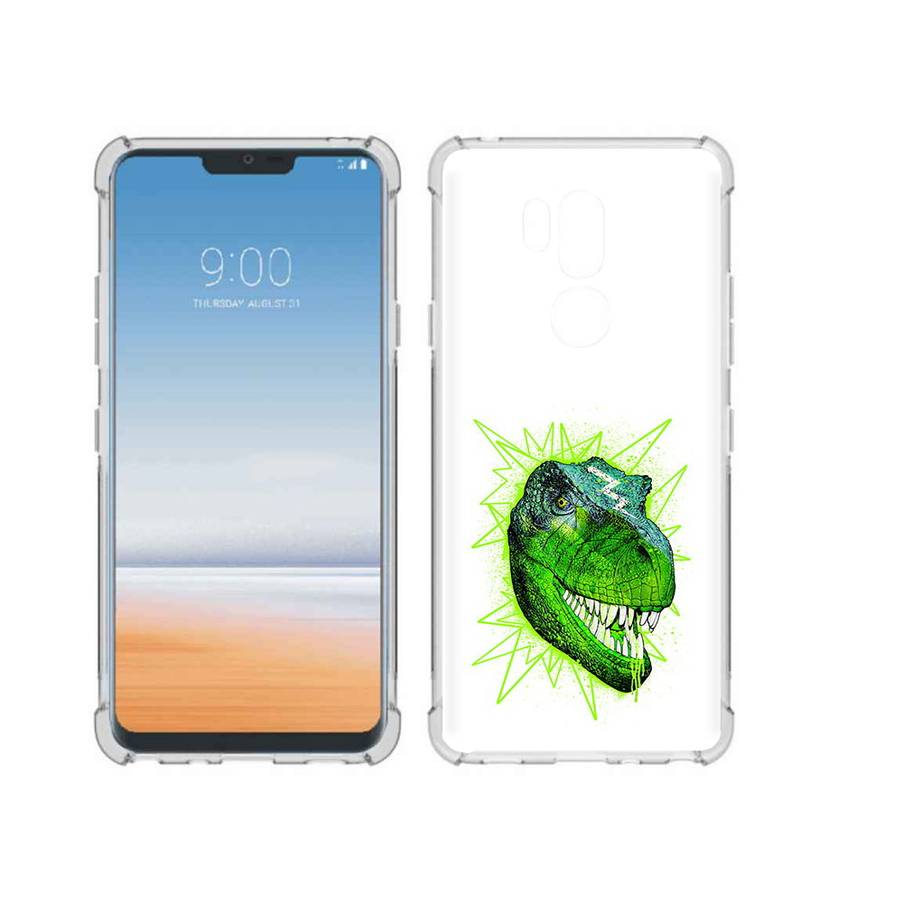 

Чехол MyPads Tocco для LG G7 ThinQ зеленый динозавр, Прозрачный, Tocco