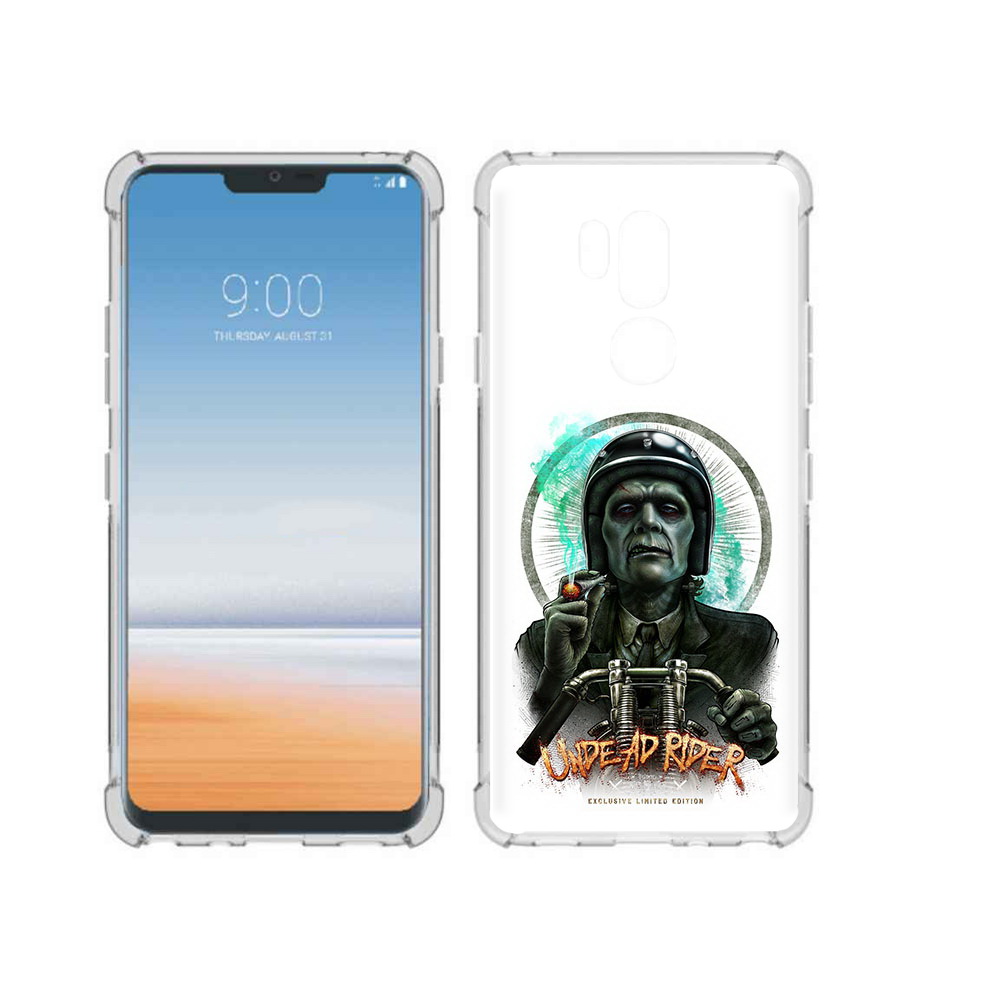 

Чехол MyPads Tocco для LG G7 ThinQ зеленый мужчина с сигаретой на мотоцикле, Прозрачный, Tocco