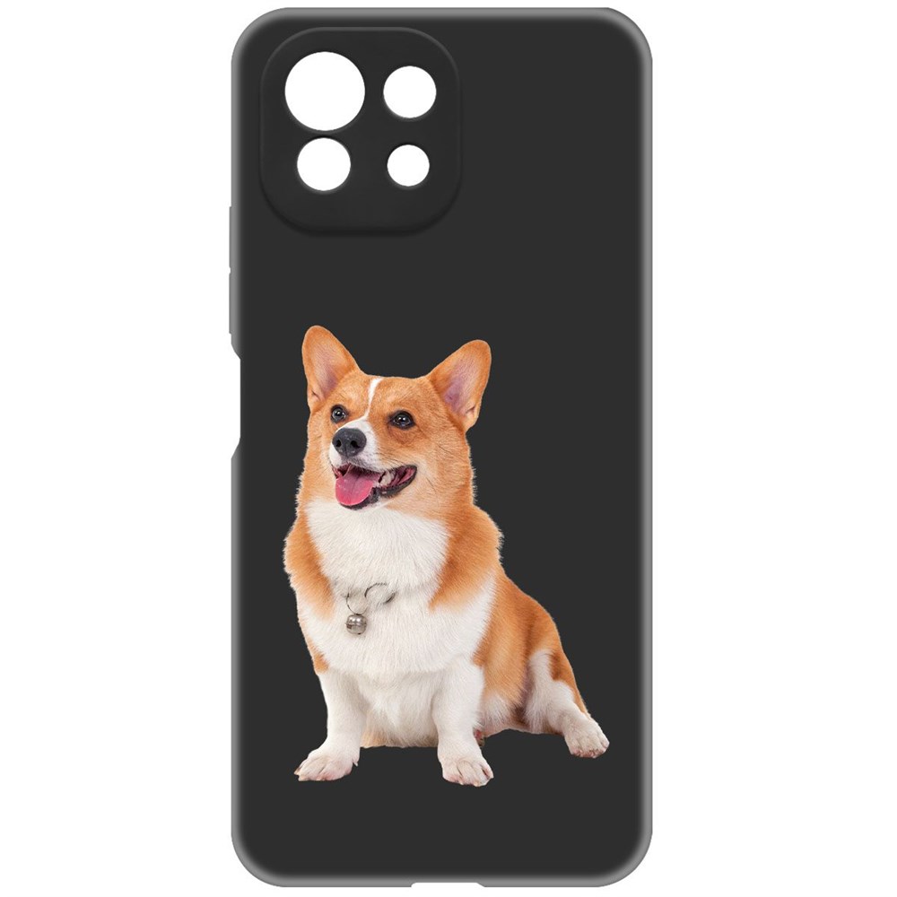 

Чехол-накладка Krutoff Soft Case Корги для Xiaomi Mi 11 Lite черный