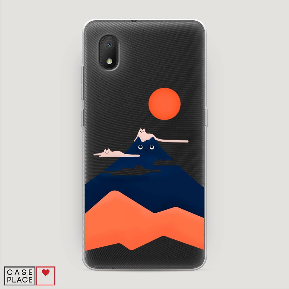 

Чехол на Alcatel 1A (2020) "Кот-гора", Черный;оранжевый, 171050-4