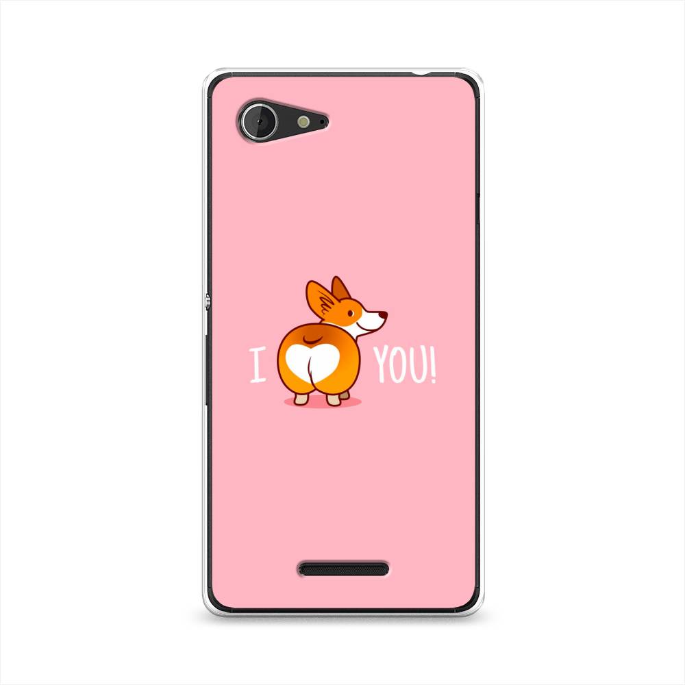 

Чехол на Sony Xperia E3 "Корги I love you", Розовый;коричневый;белый, 52750-1