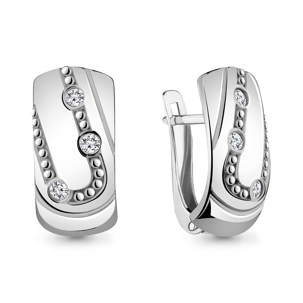 

Серьги из серебра с фианитом Aquamarine 48369А_925_р, 48369А_925_р