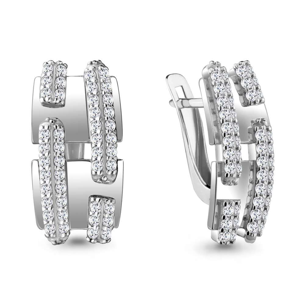 

Серьги из серебра с фианитом Aquamarine 48371А_925_р, 48371А_925_р