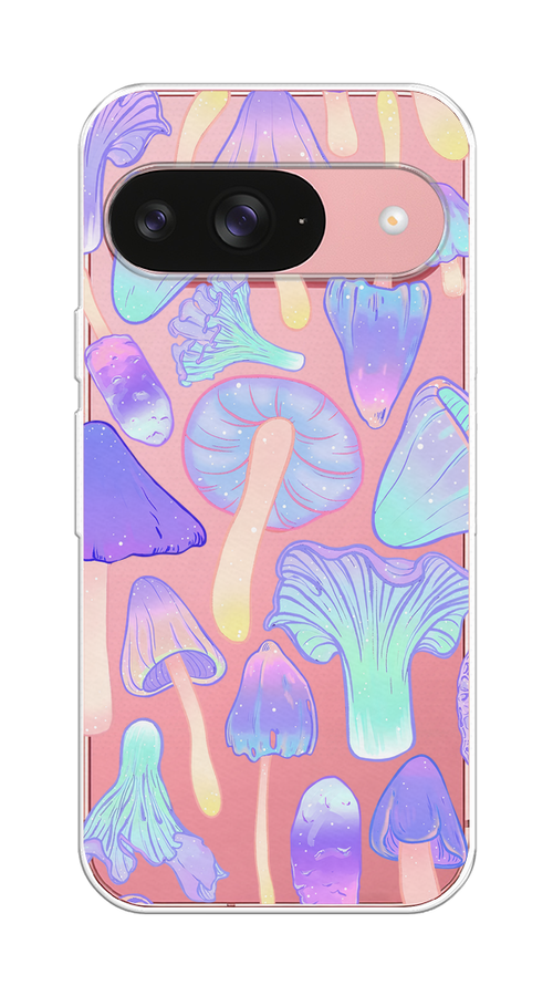 

Чехол на Google Pixel 9 "Пастельные грибы", Фиолетовый;голубой, 271950-1