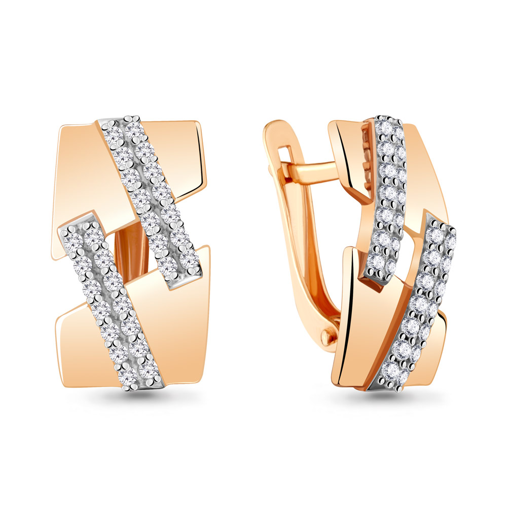 

Серьги из серебра с фианитом Aquamarine 48372А_925_з, 48372А_925_з