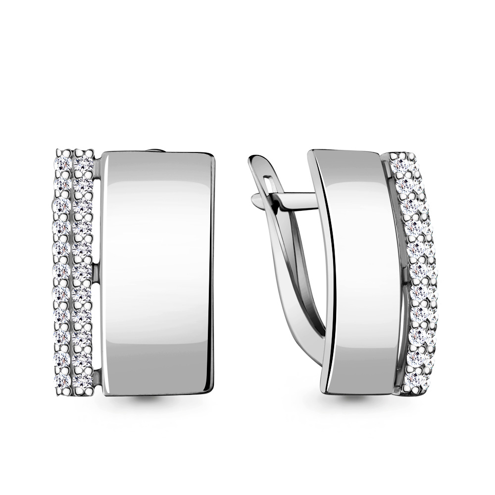 

Серьги из серебра с фианитом Aquamarine 48373А_925_р, 48373А_925_р