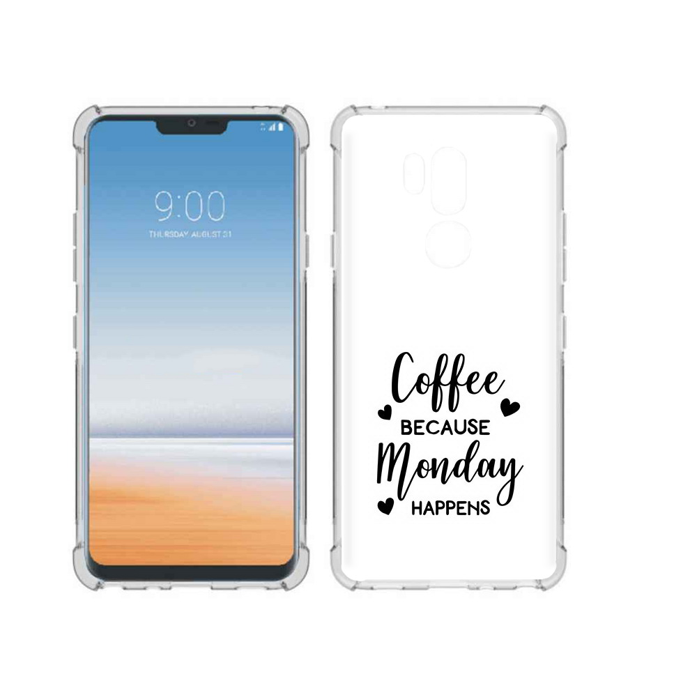 

Чехол MyPads Tocco для LG G7 ThinQ кофе и понедельник стал счастливым, Прозрачный, Tocco