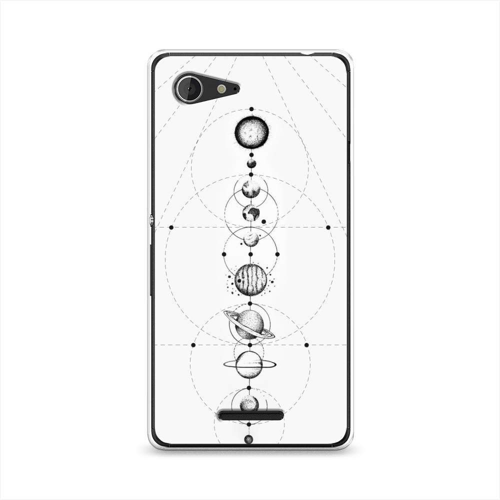

Чехол на Sony Xperia E3 "Парад планет", Серый, 52750-2