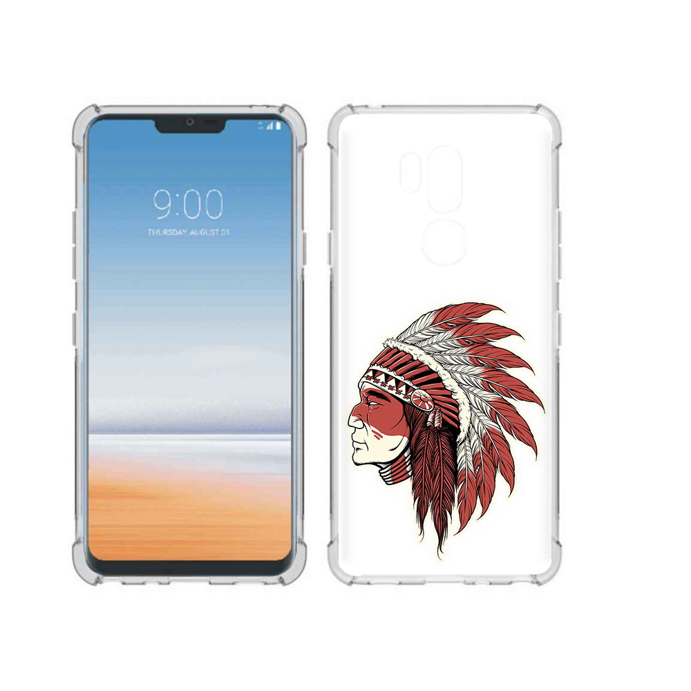 

Чехол MyPads Tocco для LG G7 ThinQ красный индеец, Прозрачный, Tocco