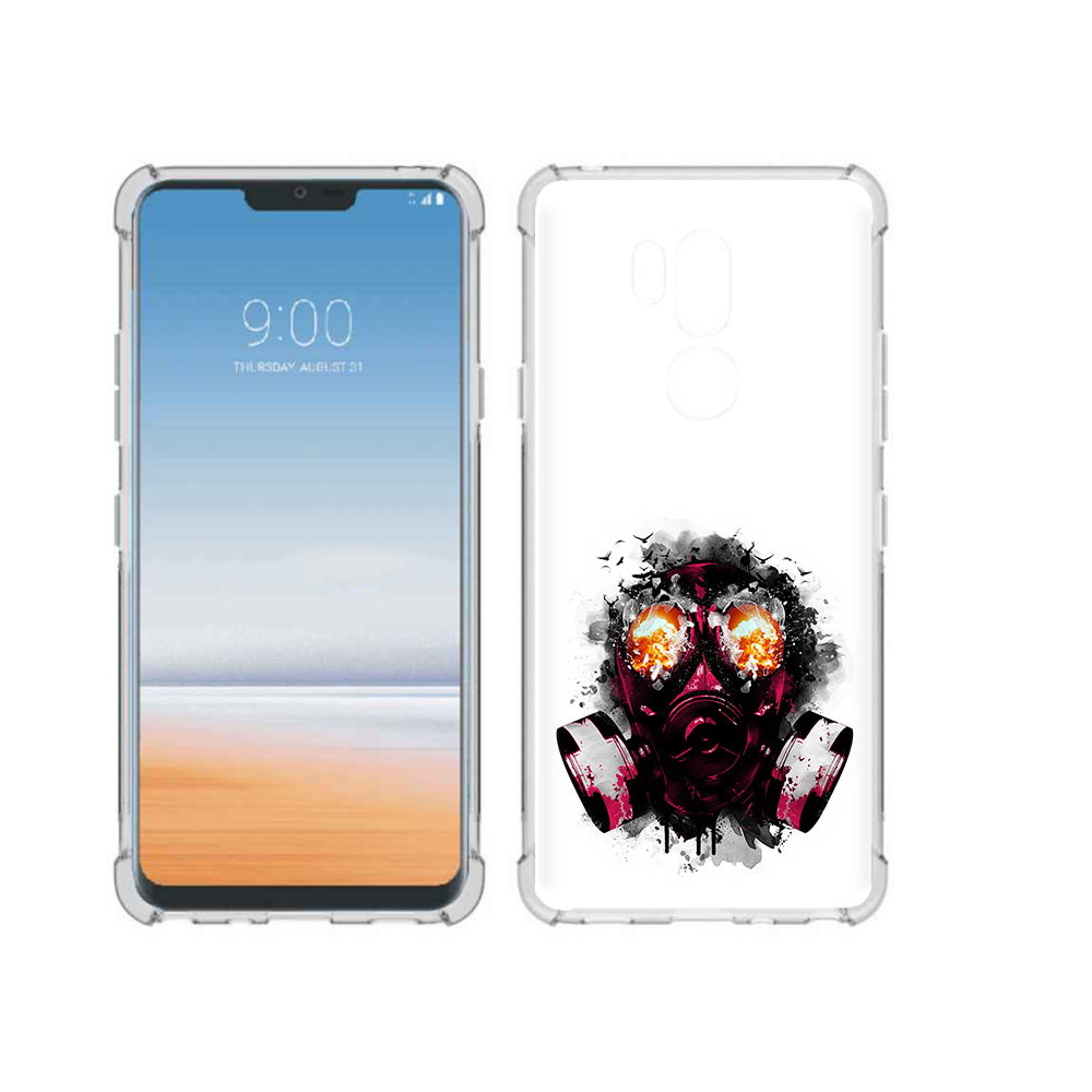 

Чехол MyPads Tocco для LG G7 ThinQ красный противогаз, Прозрачный, Tocco