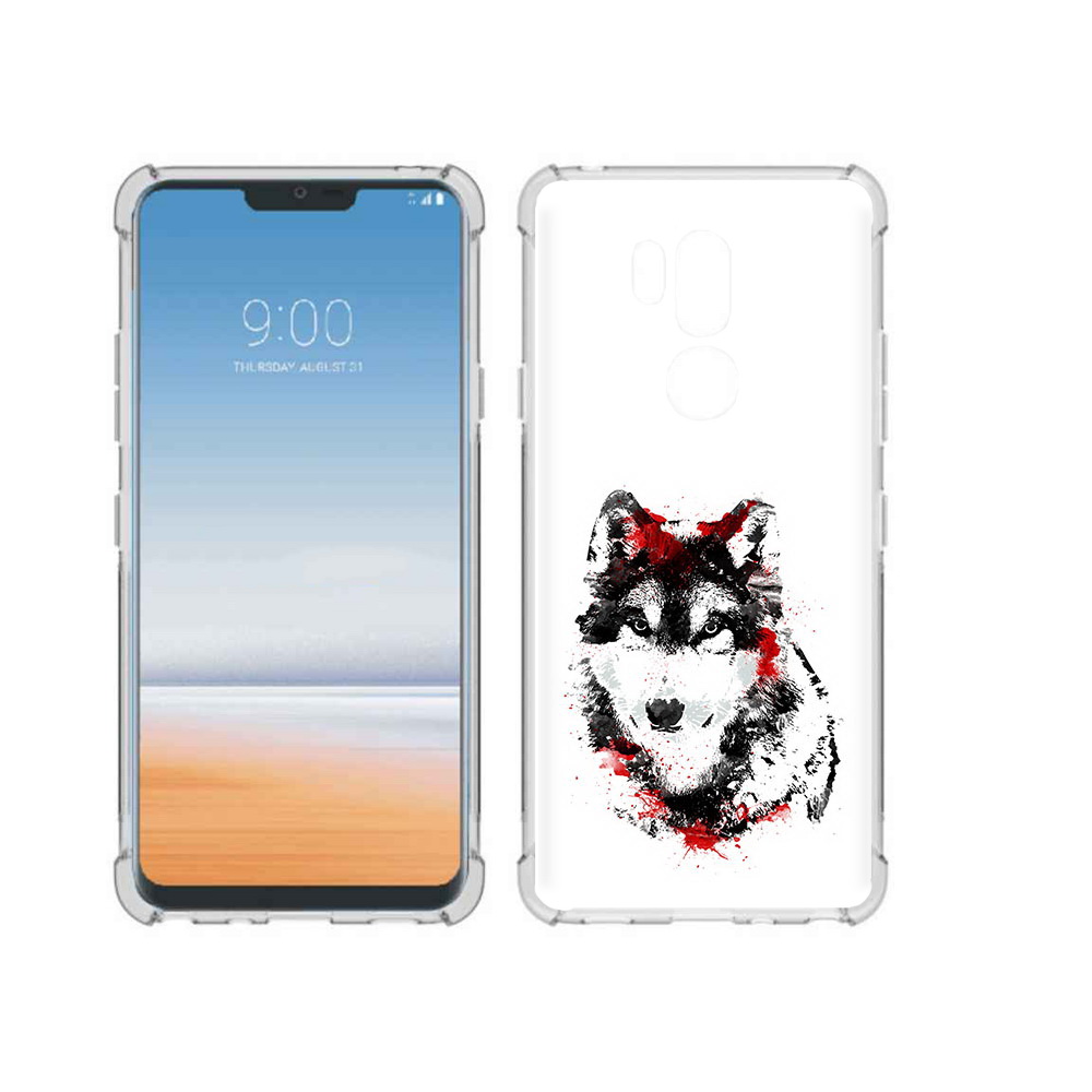 

Чехол MyPads Tocco для LG G7 ThinQ кровавый волк, Прозрачный, Tocco