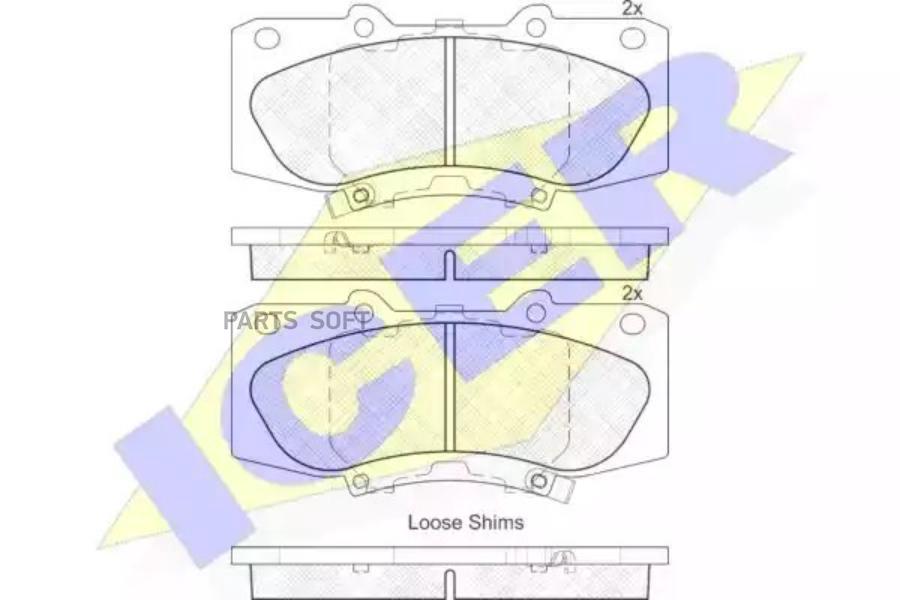 

Колодки Передние Toyota Hilux 2005-> Icer 182006 Icer арт. 182006