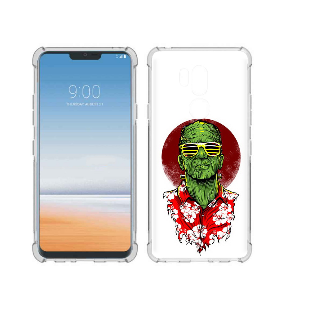

Чехол MyPads Tocco для LG G7 ThinQ крутой зеленый мужчина в очках, Прозрачный, Tocco