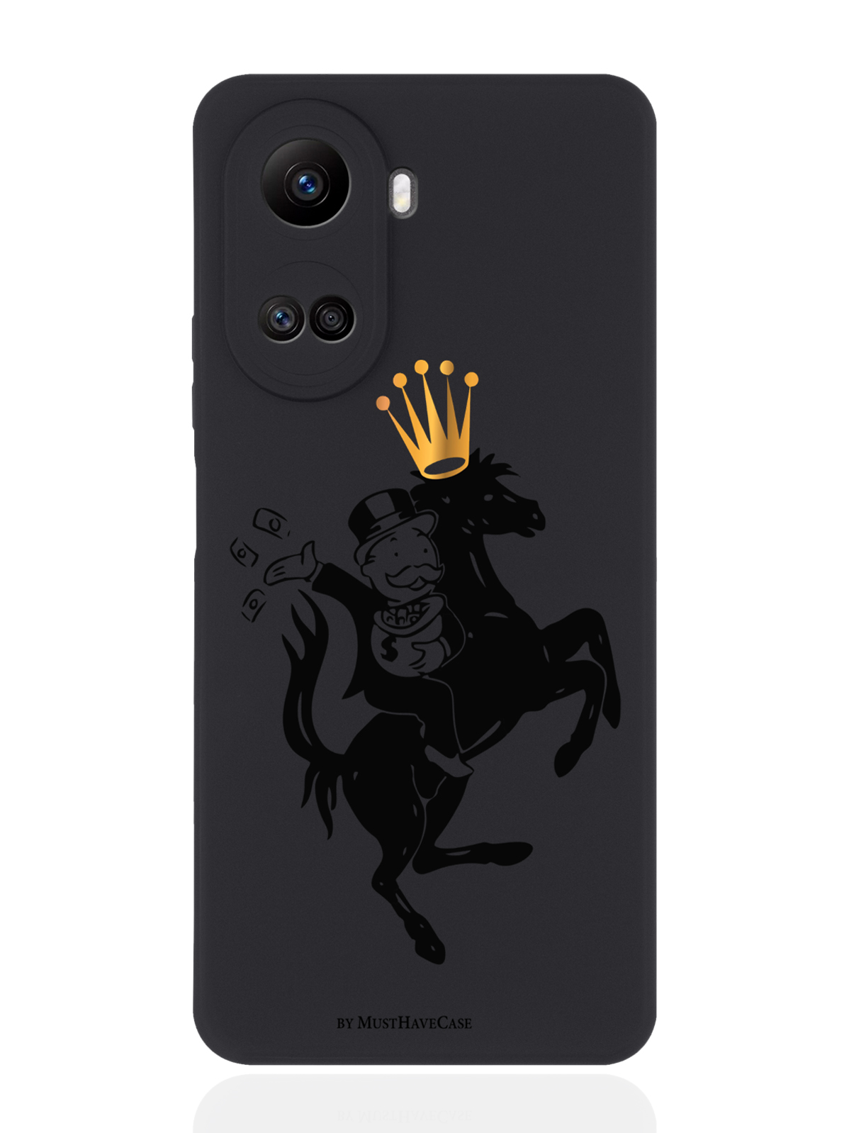 

Чехол MustHaveCase для Huawei Nova 10SE Monopoly на коне черный, Черный;золотистый