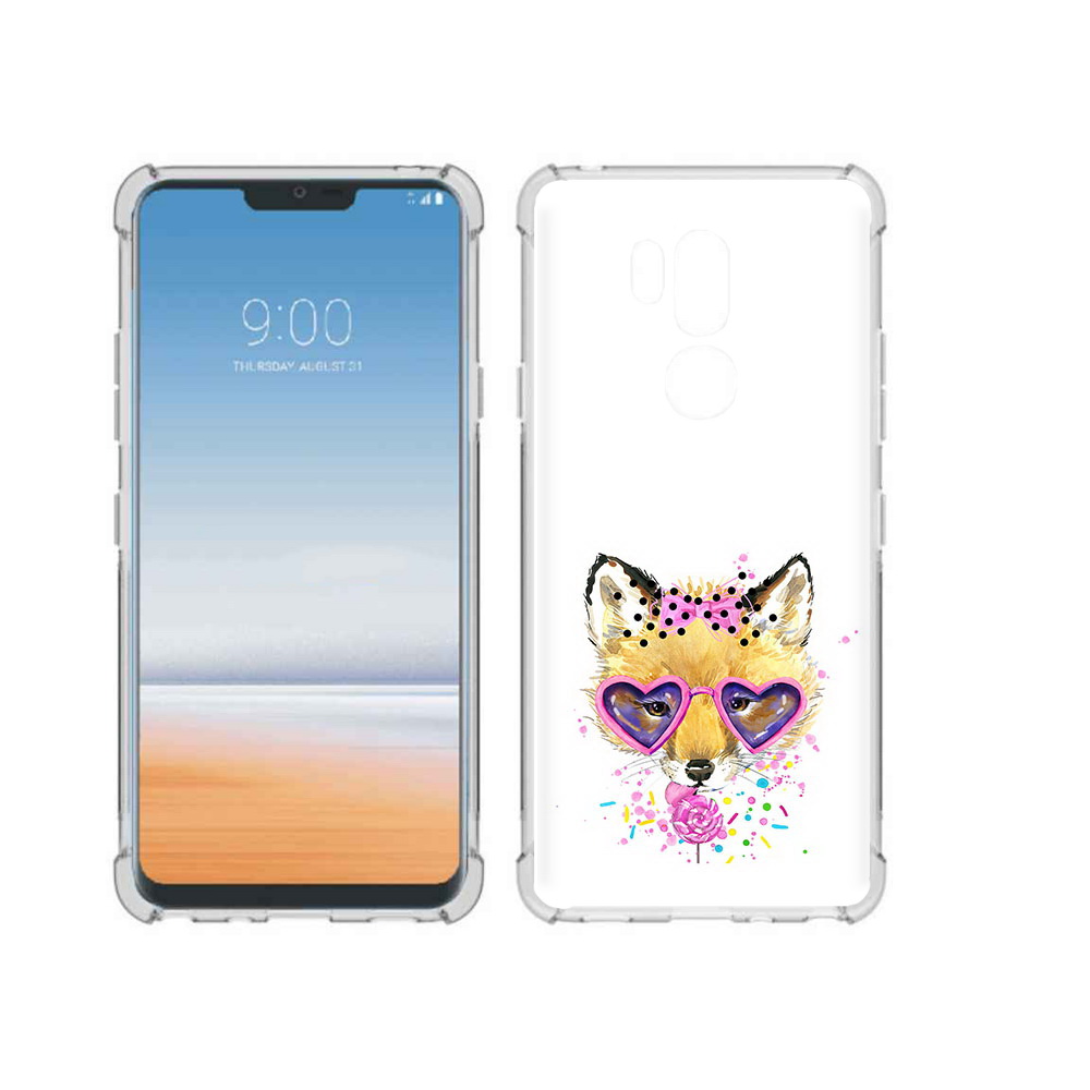 

Чехол MyPads Tocco для LG G7 ThinQ лисенок с бантиком, Прозрачный, Tocco