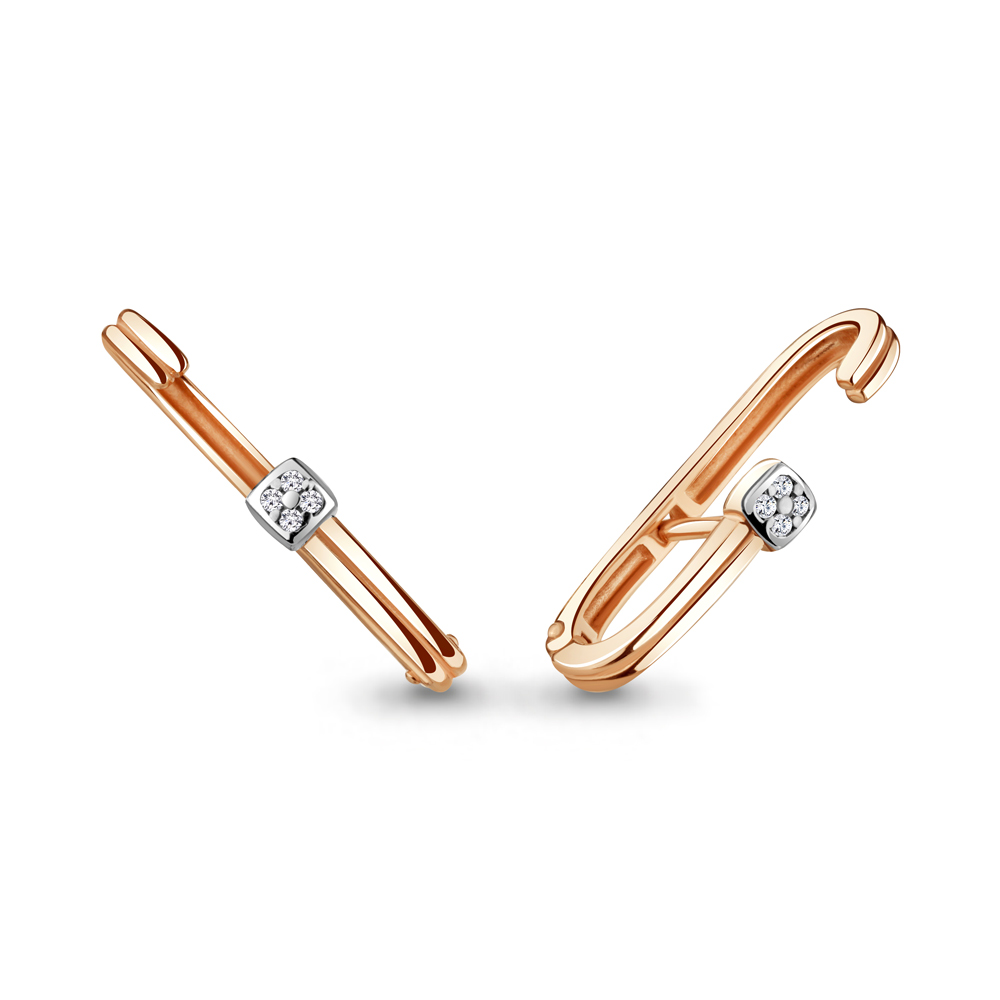 

Серьги каффы из серебра с фианитом Aquamarine 48378А_925_з, 48378А_925_з