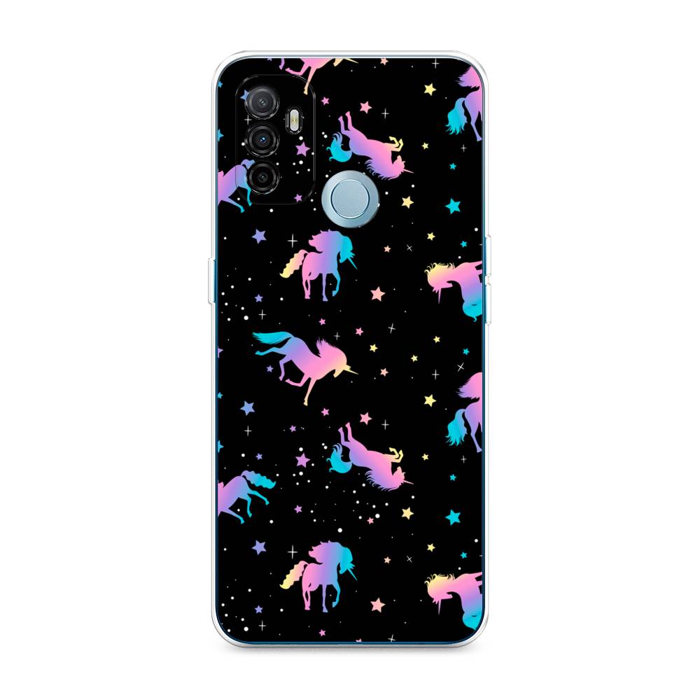 

Чехол для Oppo A53 "Единороги градиент", Черный;розовый;голубой, 254350-1
