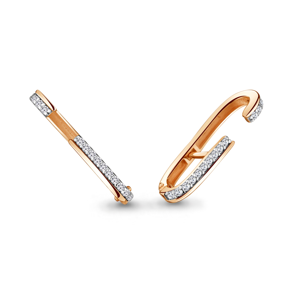 

Серьги каффы из серебра с фианитом Aquamarine 48379А_925_з, 48379А_925_з