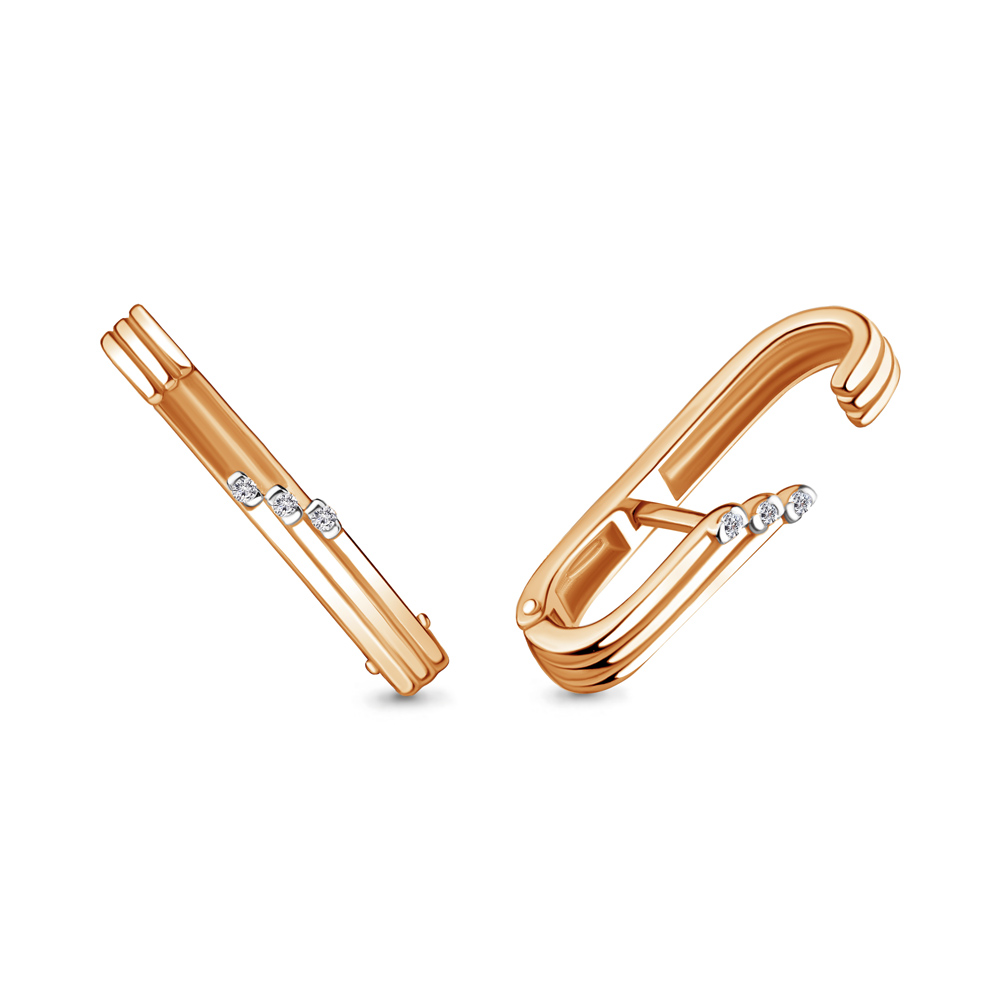 

Серьги каффы из серебра с фианитом Aquamarine 48380А_925_з, 48380А_925_з