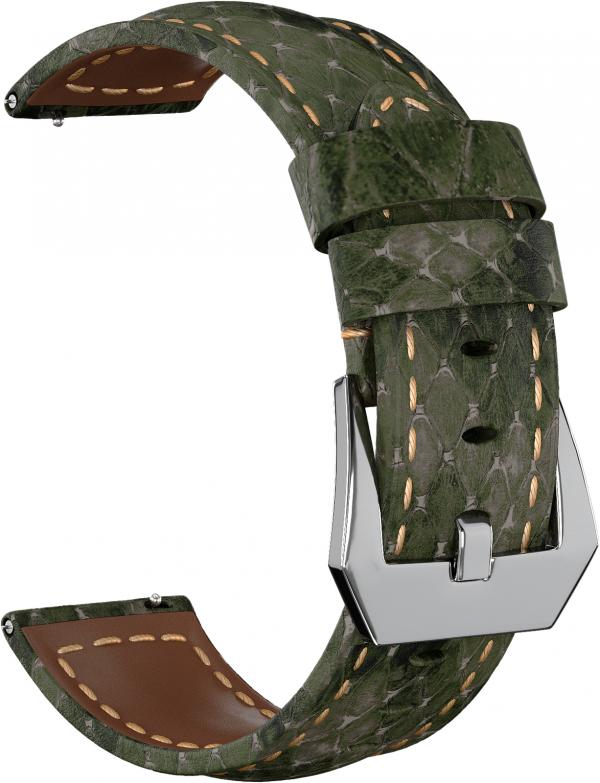 

Ремешок из змеиной кожи Suede 22 для Ticwatch Pro (Зеленый)