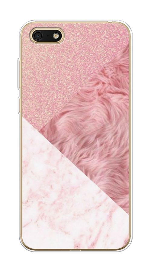 

Чехол на Honor 7A/7A Prime/Y5 Prime 2018/Y5 2018 "Текстурные треугольники", Розовый;белый, 65250-1