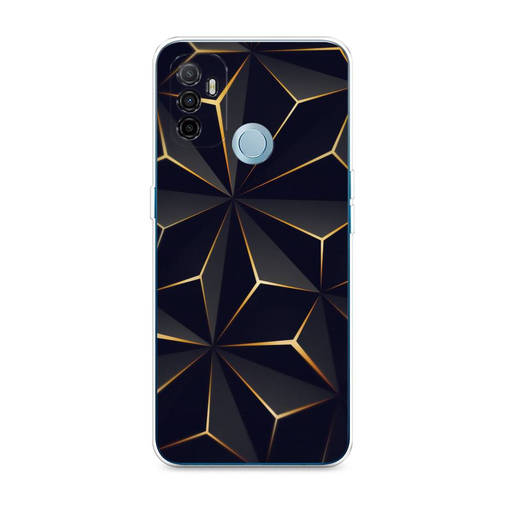 

Чехол для Oppo A53 "Черные полигоны", Золотистый;черный, 254350-3