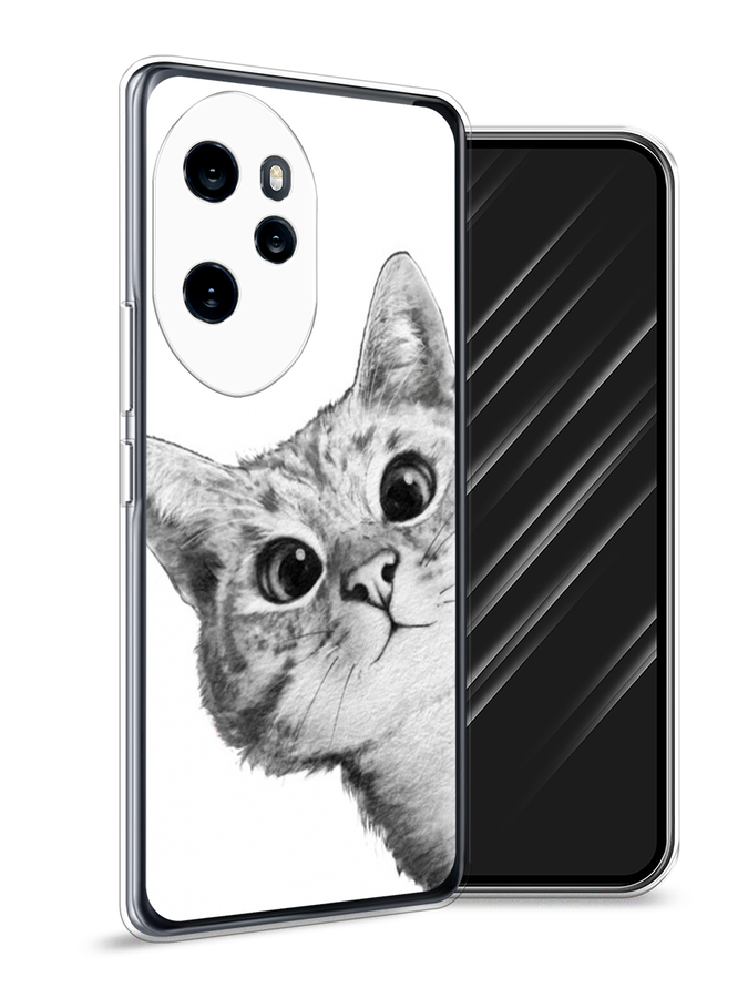 

Чехол Awog на Honor 100 Pro "Кот рисунок черно-белый", Черный, 6122850-1