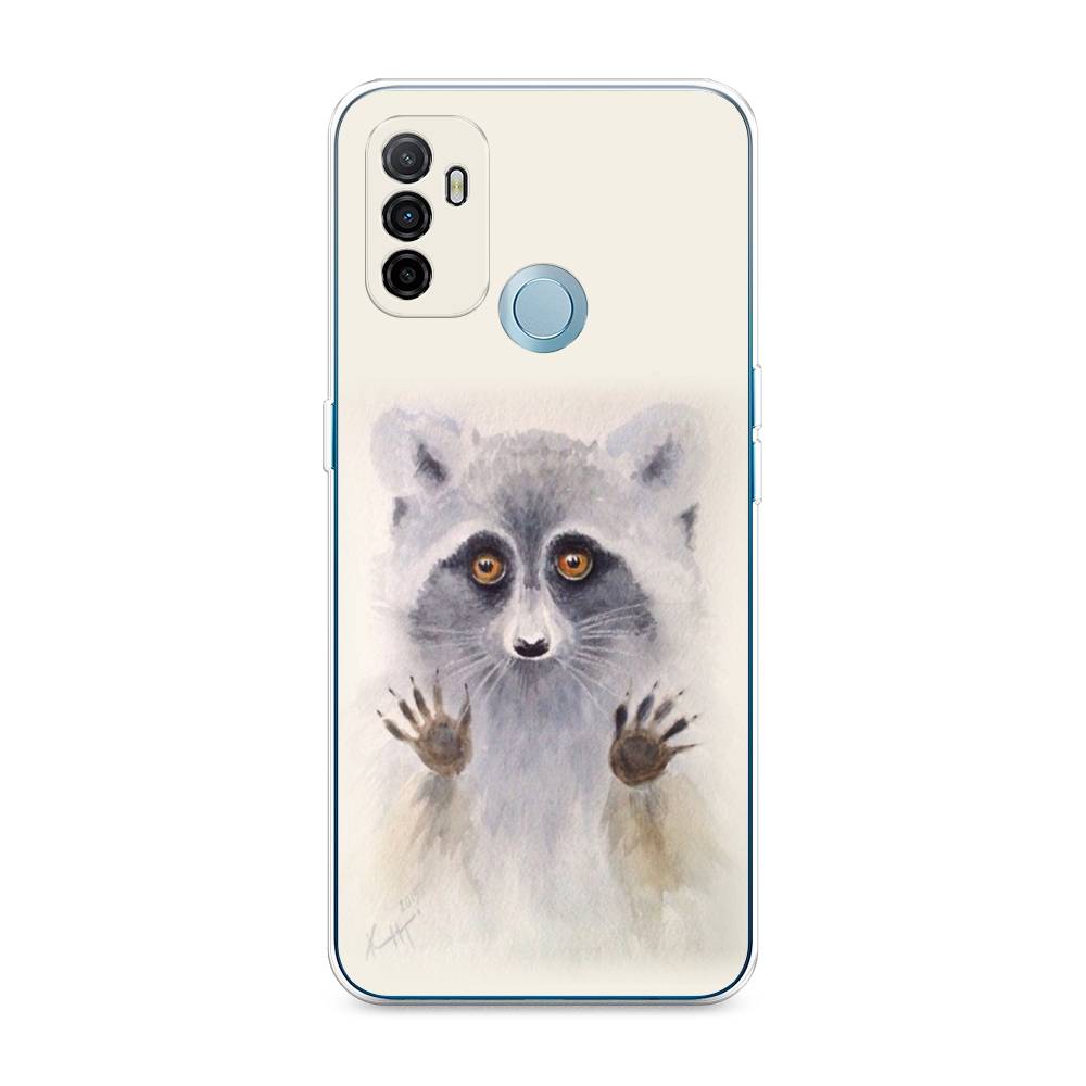 

Чехол для Oppo A53 "Енот за стеклом", Бежевый;серый, 254350-4
