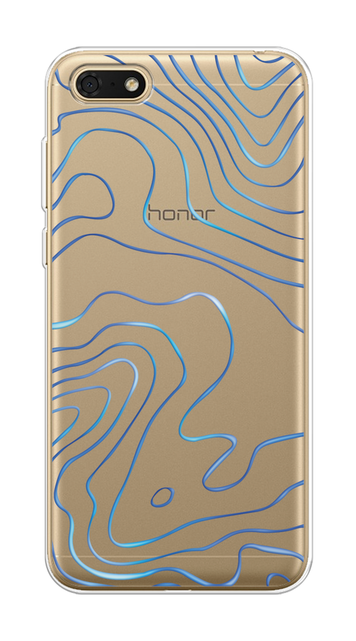 

Чехол на Honor 7A/7A Prime/Y5 Prime 2018/Y5 2018 "Blue lines", Прозрачный;синий, 65250-1