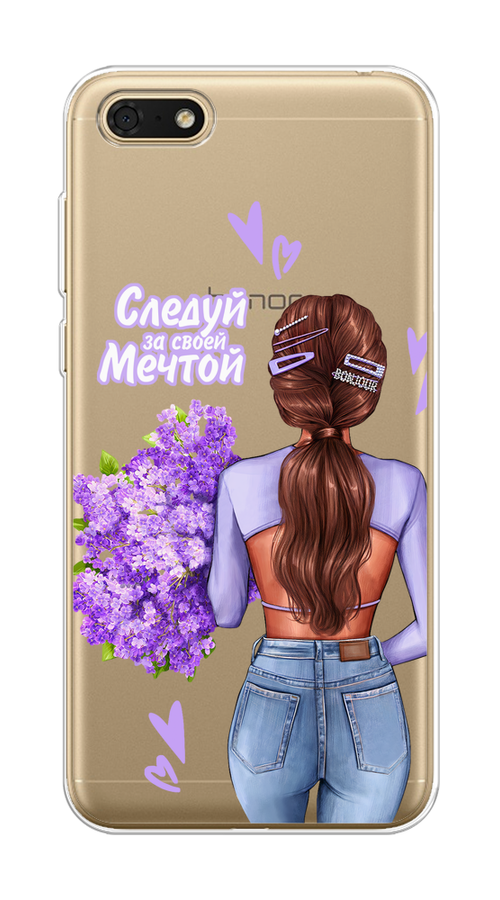 

Чехол на Honor 7A/7A Prime/Y5 Prime 2018/Y5 2018 "Следуй за своей мечтой", Фиолетовый;коричневый, 65250-1